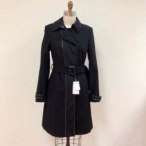 NWT BOSS womens black trench coat